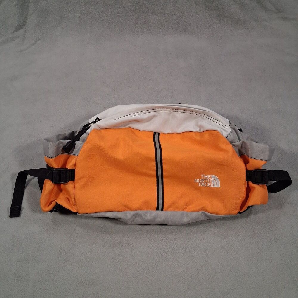 Vintage The North Face Lumbar Pack Fanny Pack Orange Gray Hiking Waist Bag